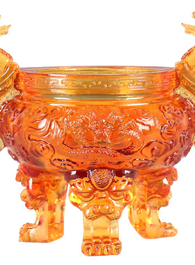 香炉隔断办公室桌面琉璃祝福中式