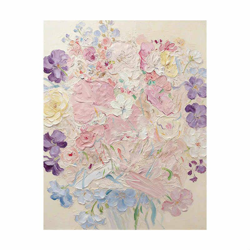 北欧抽象花卉奶油风客厅装饰画