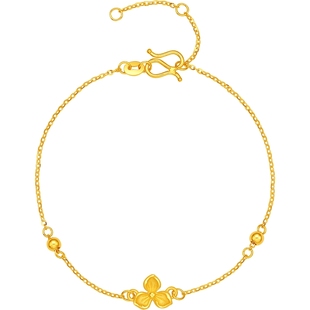 周六福足金计价黄金手链蝶舞灿漫鸢尾花首饰游园绮梦系列新年礼物