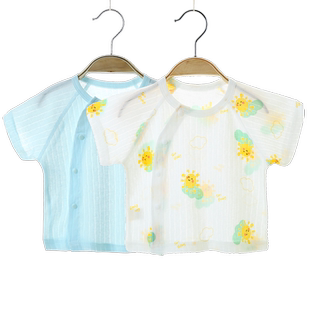 婴儿衣服夏季薄款2025年新款0-9个月男女童短袖纯棉上衣半袖夏装