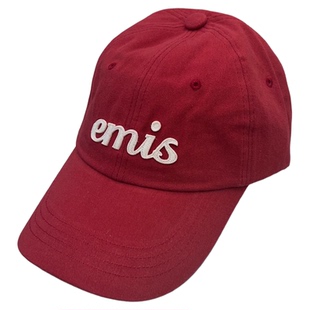 emis帽子贴布手写体棒球帽黑色女防晒秋冬大头围宽帽檐大脸显脸小