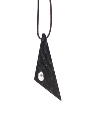 原创手工足银黑檀木长款送礼项链