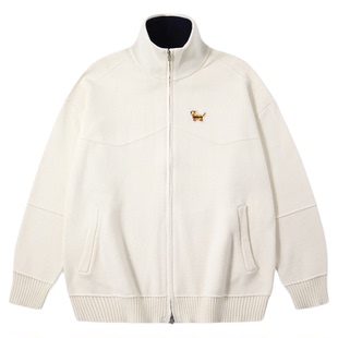 PSO Brand男装女装仿兔绒可爱小狗立领毛衣开衫外套针织衫上衣