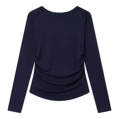 CryingCenter凉感兰精莫代尔一字肩交叉领一字肩长袖上衣哭喊中心