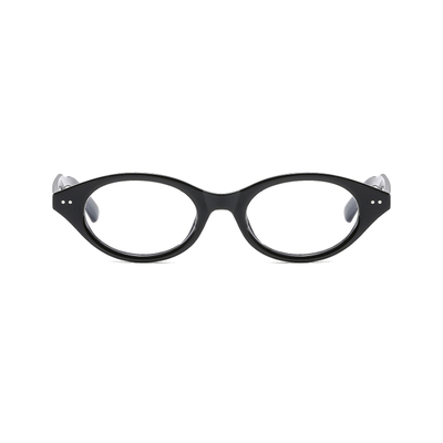 miu系书呆子眼镜女黑色扁圆框素颜近视可配度数复古眼睛框平光镜