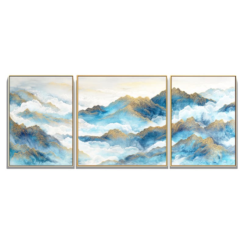 原创手绘油画青山如黛客厅装饰画