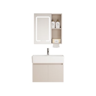 小户型浴室柜组合防水蜂窝铝卫生间窄边洗漱台陶瓷一体洗手盆