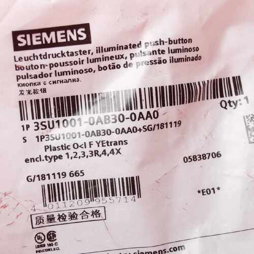 议价Siemens 3SU1001-0AB30-0AA0 西门子全新发光按钮