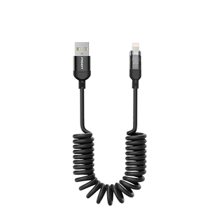 品胜数据线适用苹果carplay短线车载PD快充短款17/15弹簧伸缩充电线typec口摩托车充电器线手机弯头USB车用短