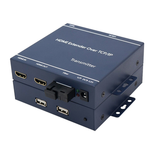 HDMI光端机音视频4K高清光纤收发器带鼠标键盘转光纤延长器转换器20公里监控电脑主机分屏器分配放大器