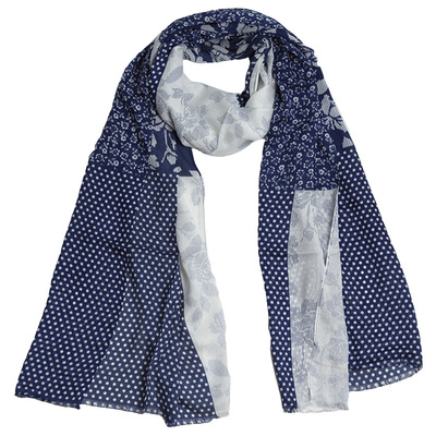 春夏秋窄薄款欧美气质女印花围巾