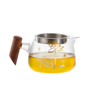 雅集茶具木把公道杯公泡杯耐热加厚把手分茶器倒入茶水分离红茶杯