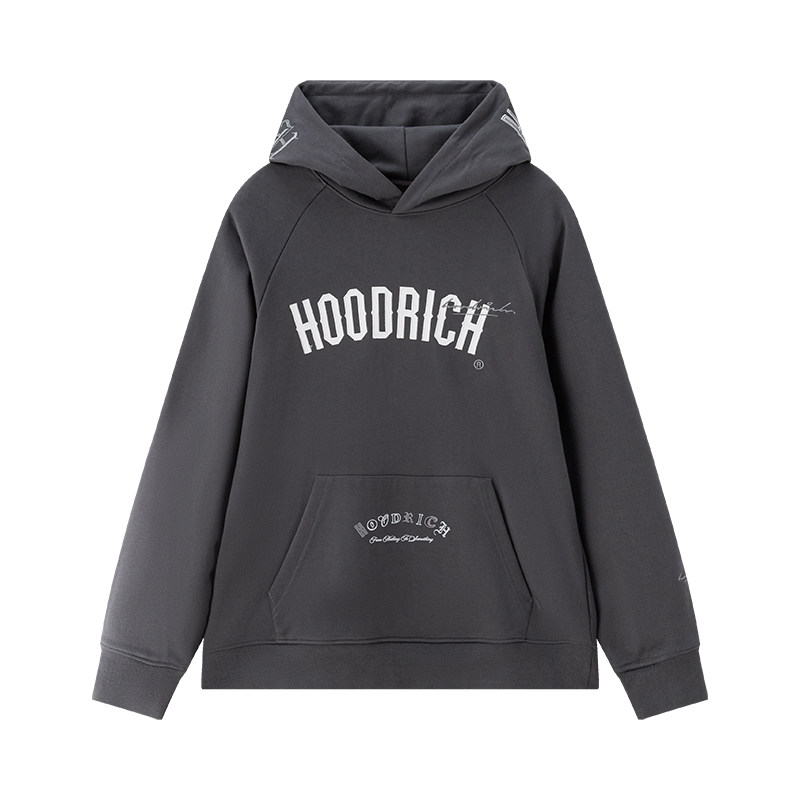 HOODRICH贴布绣美式复古高街连帽卫衣秋季宽松休闲百搭帽衫男款