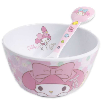 可爱美乐蒂密胺餐具日式仿陶瓷米饭碗学生家用儿童专用宝宝吃饭碗