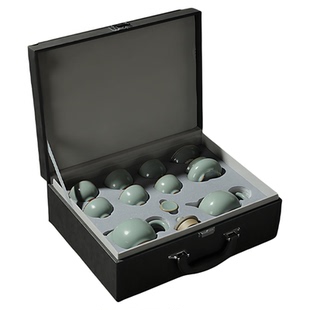 容山堂汝窑汝瓷整套功夫茶具套装轻奢高档茶具送客户新年礼盒礼物