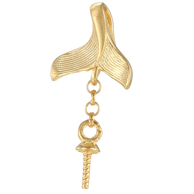 奢金轩纯银美人鱼吊坠扣珍珠配件