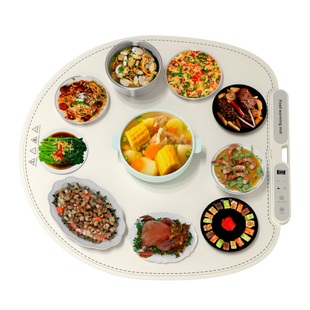 新款圆形大尺寸硅胶折叠暖菜板家用饭菜保温板餐桌可卷冬天热菜板