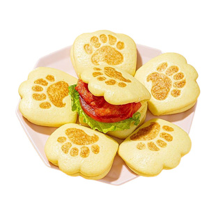 虎扒包儿童早餐半成品加热即食包子馒头早饭熊掌包荷叶饼皮肉夹馍