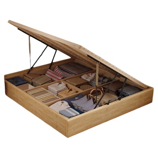 全实木无床头侧开气压储物榻榻米床小户型高箱收纳床可定制尺寸