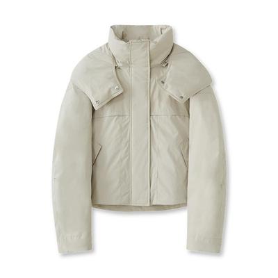 LILY短款立领鸭绒防风连帽羽绒服