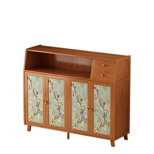 中古风餐边柜非实木靠墙家用储物柜多层厨房置物架2025新款茶水柜