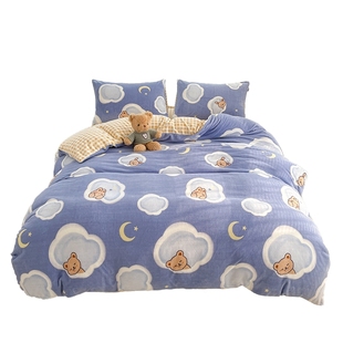 多喜爱暖绒被套秋冬加厚保暖被袋珊瑚绒法兰绒撸猫感绒