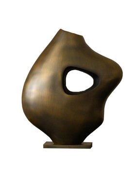 进口铝制工艺品干花花器摆件创意艺术抽象工艺品酒店玄关软装饰品