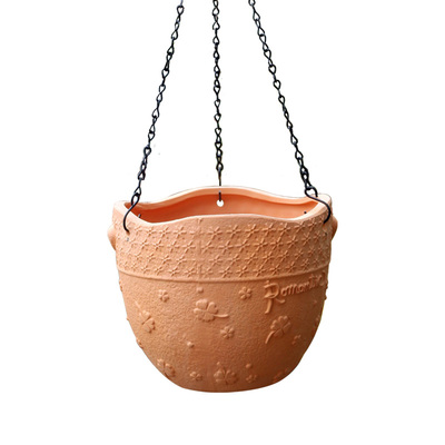 陶土透气红陶吊盆垂吊悬挂花盆