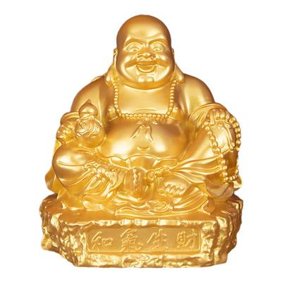 弥勒佛像摆件菩萨大肚开心笑佛招和气生财笑佛供奉家用大肚佛小号