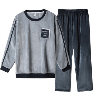 睡衣男冬季珊瑚绒男士加厚加绒青少年秋冬款法兰绒2026新款家居服