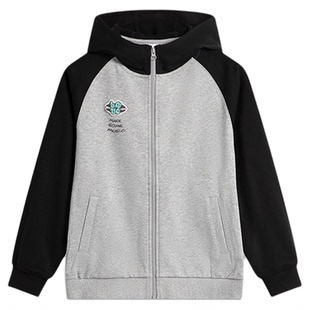 李宁儿童开衫连帽卫衣男童女童中大童休闲亲肤运动上衣宽松外套