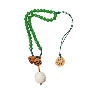 爆款绿玉髓圆珠搭配橄榄壳原创搭配款手链手持 搭配橄榄壳菩提根