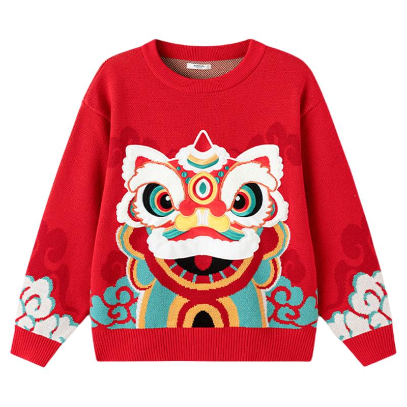巴拉巴男童毛衣新年毛衫拜年服冬