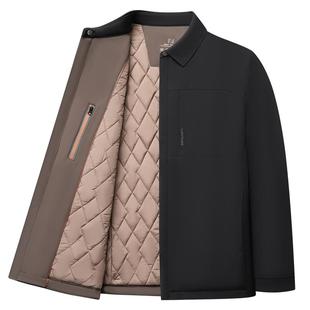 [桑蚕丝内胆]梦特娇棉服男士夹克秋冬蚕丝棉衣行政商务立领外套C