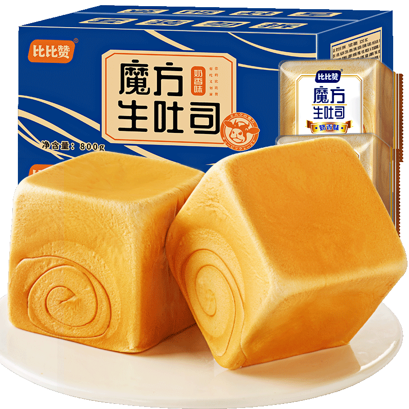 比比赞魔方生吐司红豆手撕面包整箱蛋糕健康零食小吃休闲早餐食品