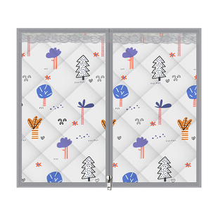 冬季棉窗帘加厚挡风防风隔音魔术贴免打孔家用出租房自粘防寒遮光