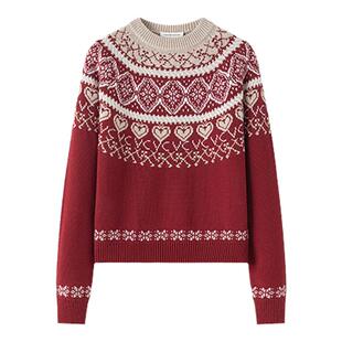 VIKTORIACHAN假日胶囊系列 复古费尔岛针织套头毛衣