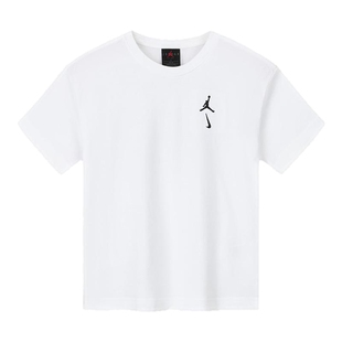 Jordan童装儿童短袖男童t恤2025夏季白T上衣中大童夏装JD2522266