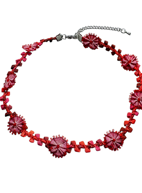 复古民族风手工编织花项链