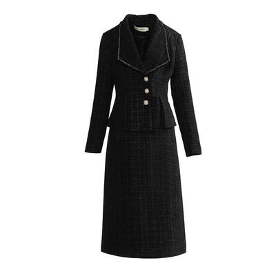 园子靓衣黑色小香风2024年春秋款