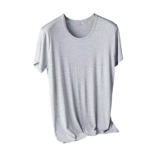 男士短袖t恤莫代尔圆领宽松休闲家居夏季薄款修身高弹加大码半袖