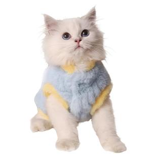 猫咪衣服秋冬保暖加厚布偶德文小猫马甲棉衣加绒冬天狗狗衣服宠物