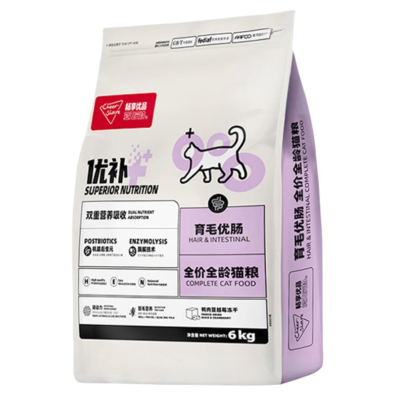 畅享优品优补冻干成猫幼猫猫粮育毛优肠无谷高蛋白猫粮6kg