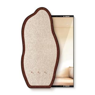 玄关隐藏式全身镜diy毛毡板照片墙中古风卧室推拉装饰隐身镜子画