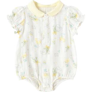 巴拉巴拉童装宝宝三角衣爬服新生婴儿连体衣女童2026新款夏季礼盒