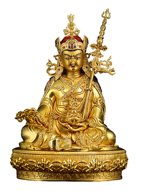 家用佛堂莲花生大士铜像