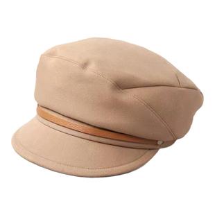 帽帽家 显脸小鸭舌帽 日本ca4la褶皱设计皮条铆扣休闲百搭邮差帽