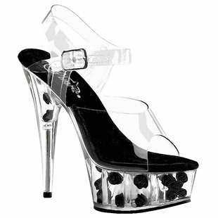 钢管舞高跟鞋女细跟15cm透明防水台恨天高t台模特走秀凉鞋夏防滑