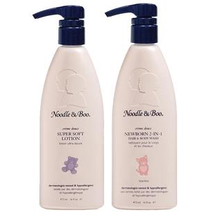 美国Noodle & Boo婴儿润肤乳液保湿身体乳宝宝二合一洗发沐浴露组