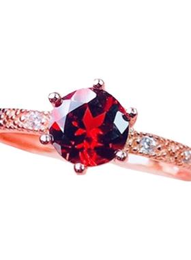 石榴石女石榴石日韩石榴石戒指